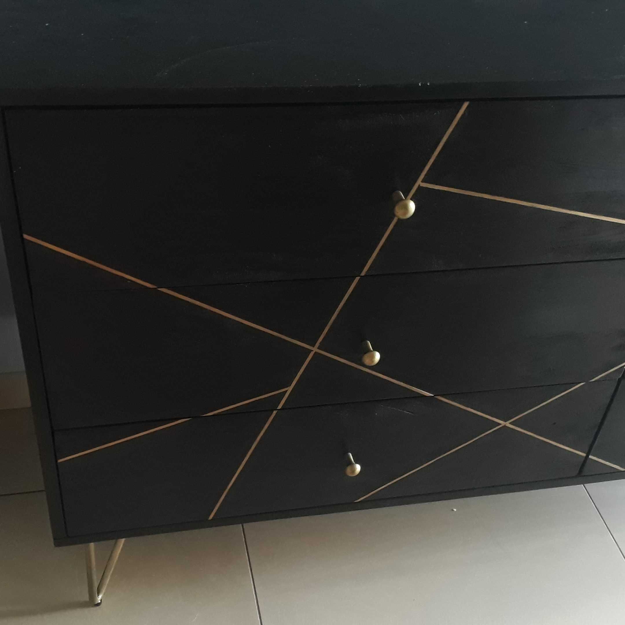 Kare design Kare design Komoda Gold Vein 145x82 cm ciemnobrązowa