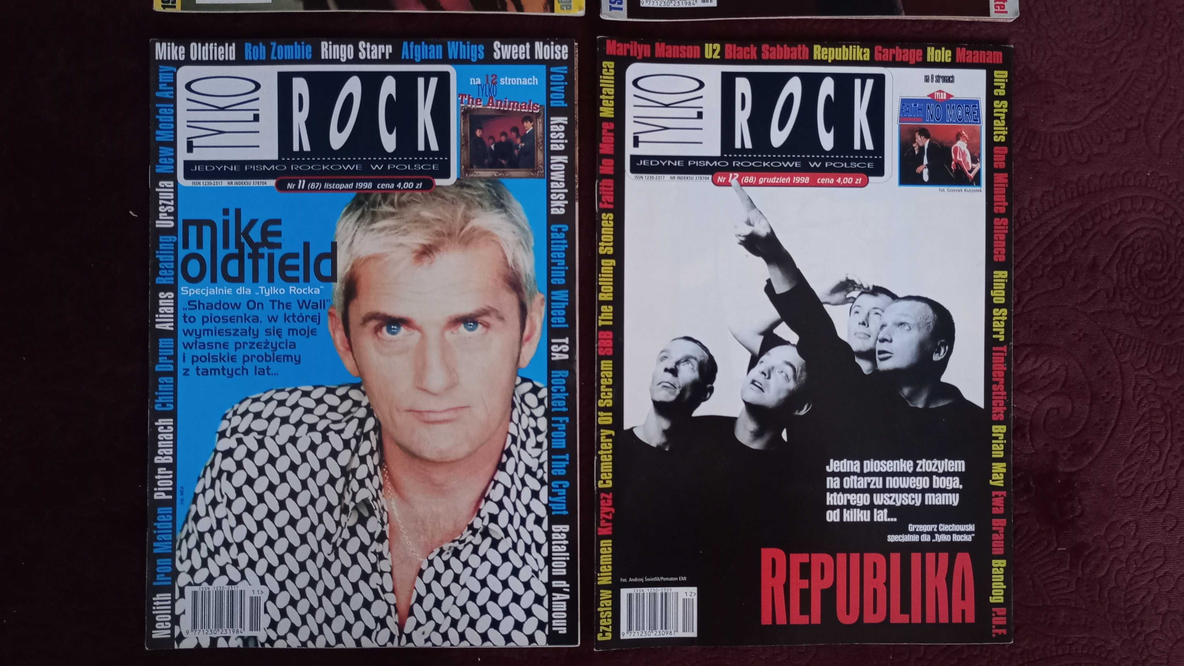 Sprzedam magazyn Tylko Rock 1998