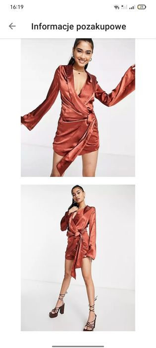 Satynowy kombinezon z długim rękawem