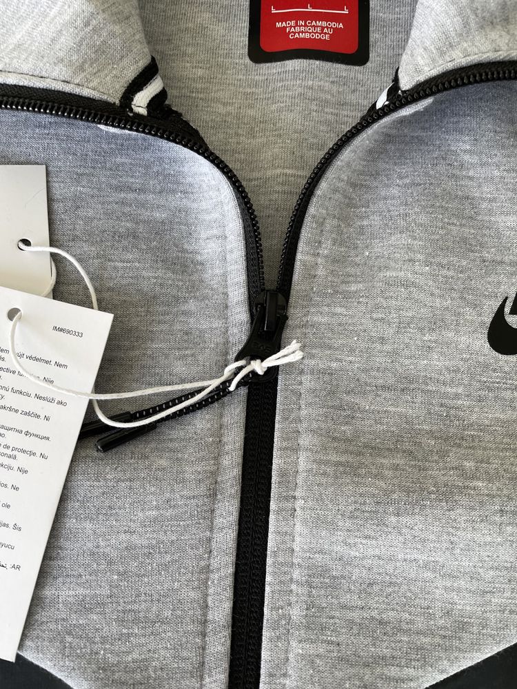 Зіпка Nike Tech Fleece сіра/ зіп худі найк теч фліс сірий/ кофта теч