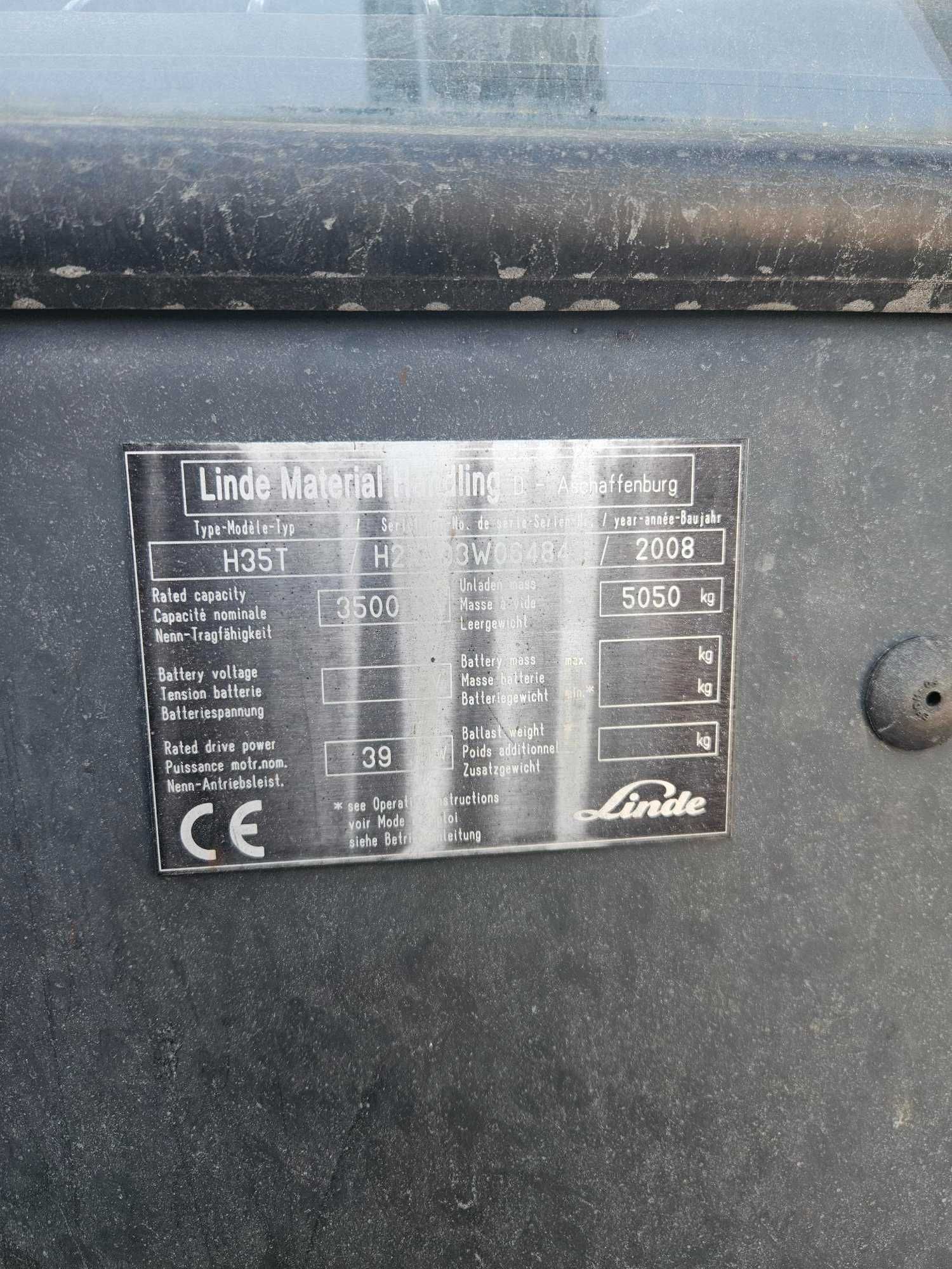 REZERWACJA!  Linde H35T wózek widłowy 2008r GAZ