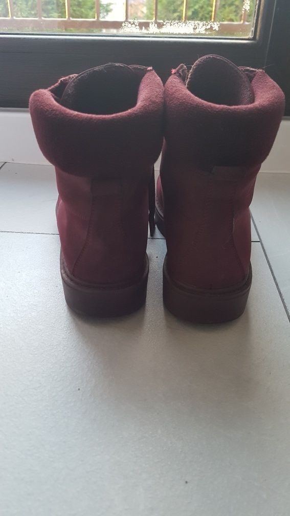 Buty damskie sznurowane 37/38 Bordowe