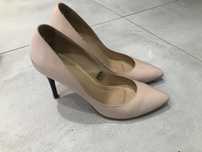Buty szpilki + kopertówka pudrowy róż