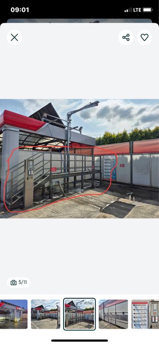 Podest do samochodów ciężarowych do myjni samochodowej