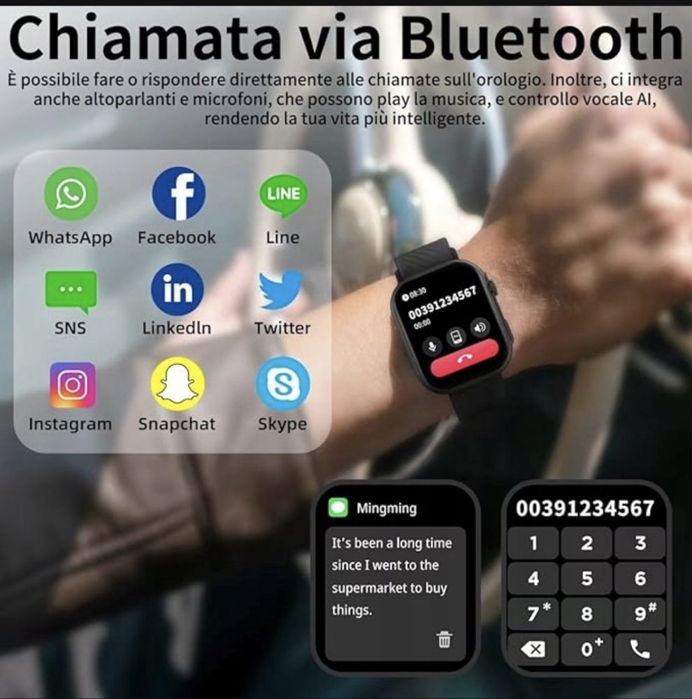 Smartwatch z funkcją połączenia bluetooth