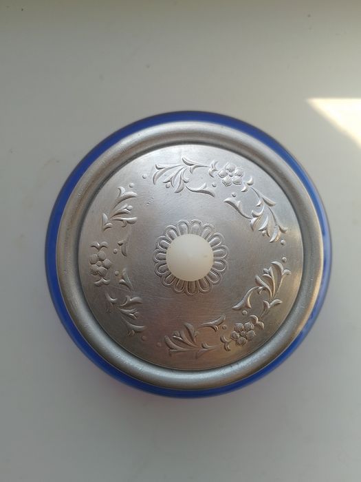 Советская сахарница из кобальтового стекла. Посуда СССР. Цукорниця.