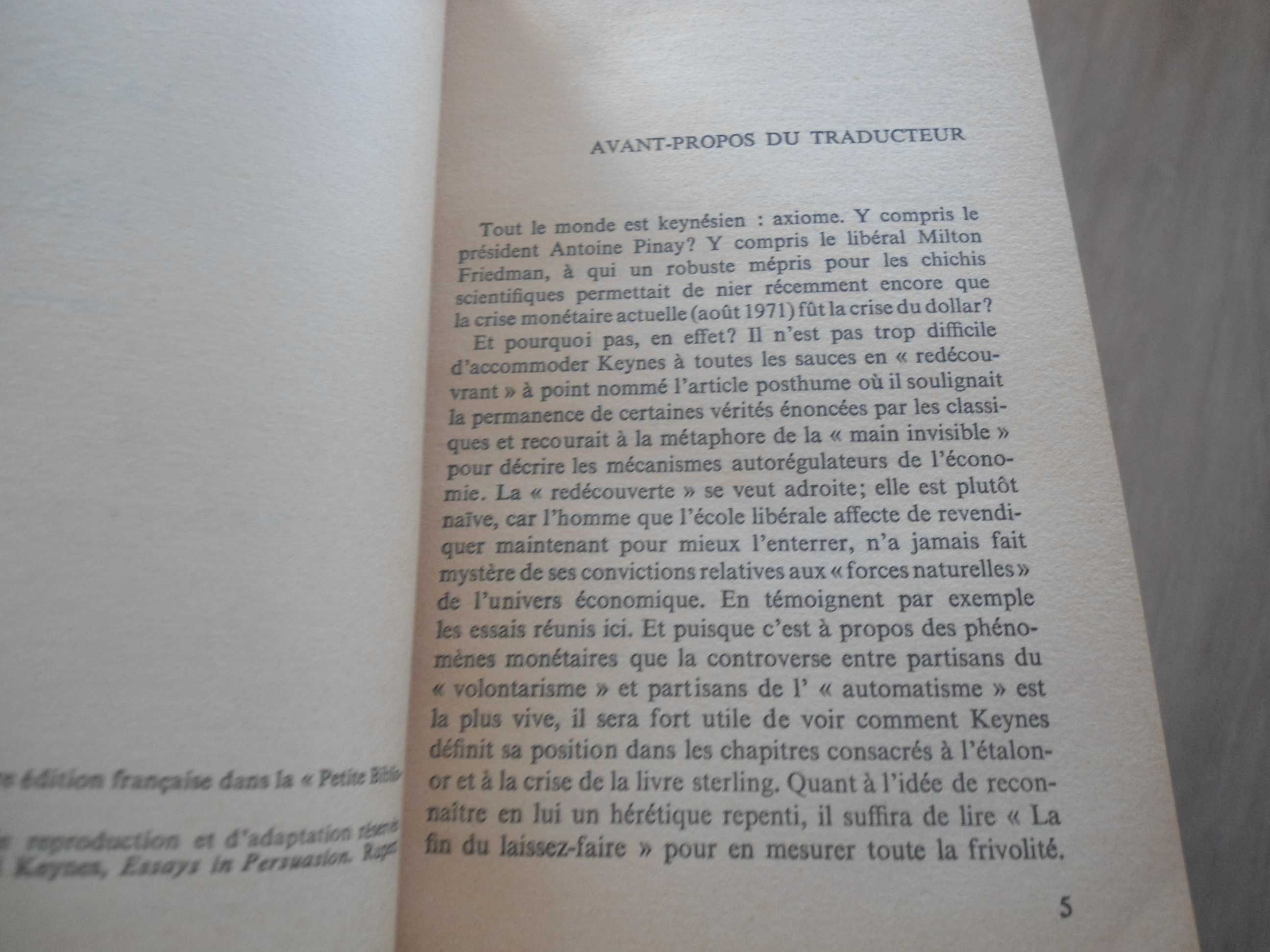 Essais sur la monnaie et l'économie por J M Keynes