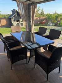 Продам садові меблі: стіл 110 см зі стулами 6 шт