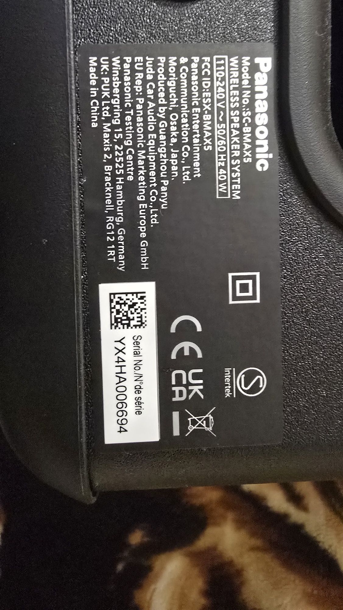 Głośnik bluetooth Panasonic