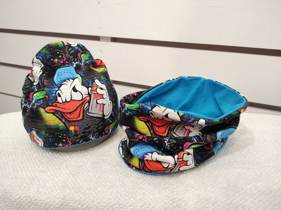 Komplet Kaczor Donald czapka +komin 86,92,98,104,110