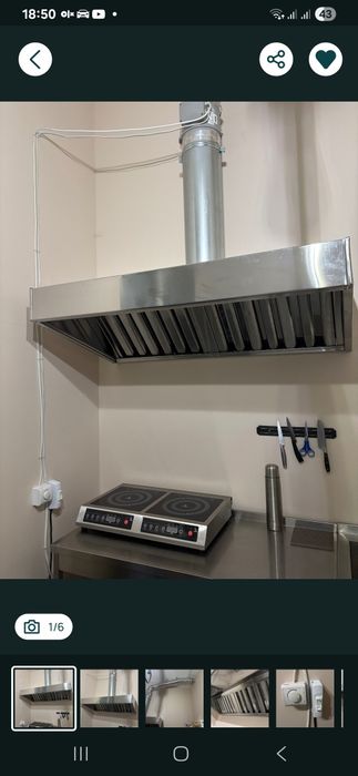 Вытяжной зонт пристенный нержавейка вытяжка  промышленная