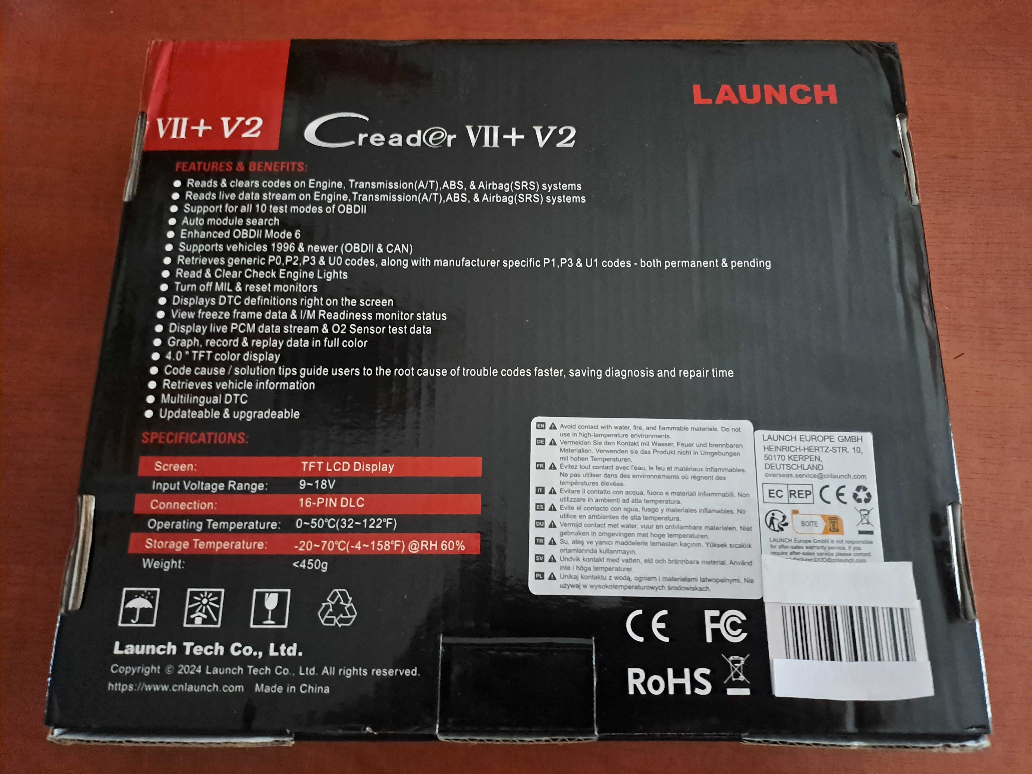 Launch Creader VII+ V2 CRP 123 Interfejs Diagnostyczny Tester Komputer