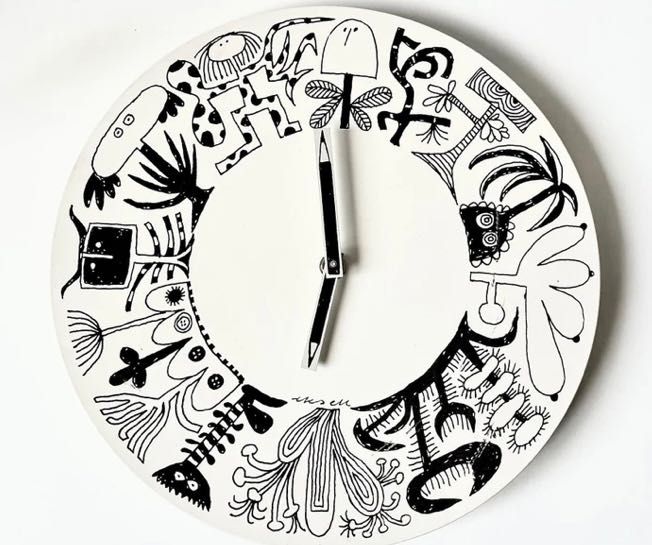 Zegar Ikea onskedrom unikat skandynawski styl grafika minimal