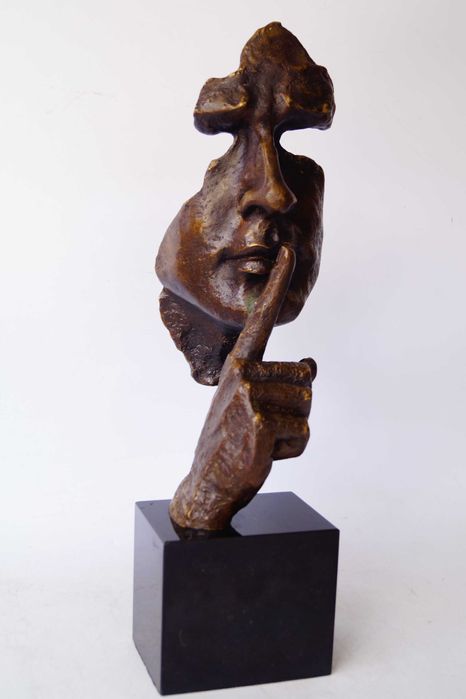 Figura z brązu rzeźba SALVADOR DALI cisza - maska 2