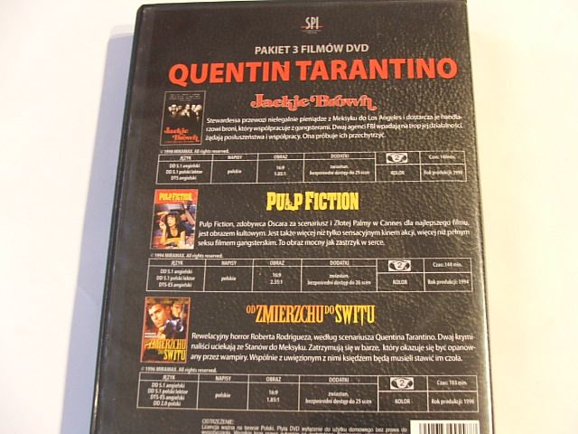 Tarantino Quentin, Pulp Fiction, Jackie Brown, Od zmierzchu do świtu