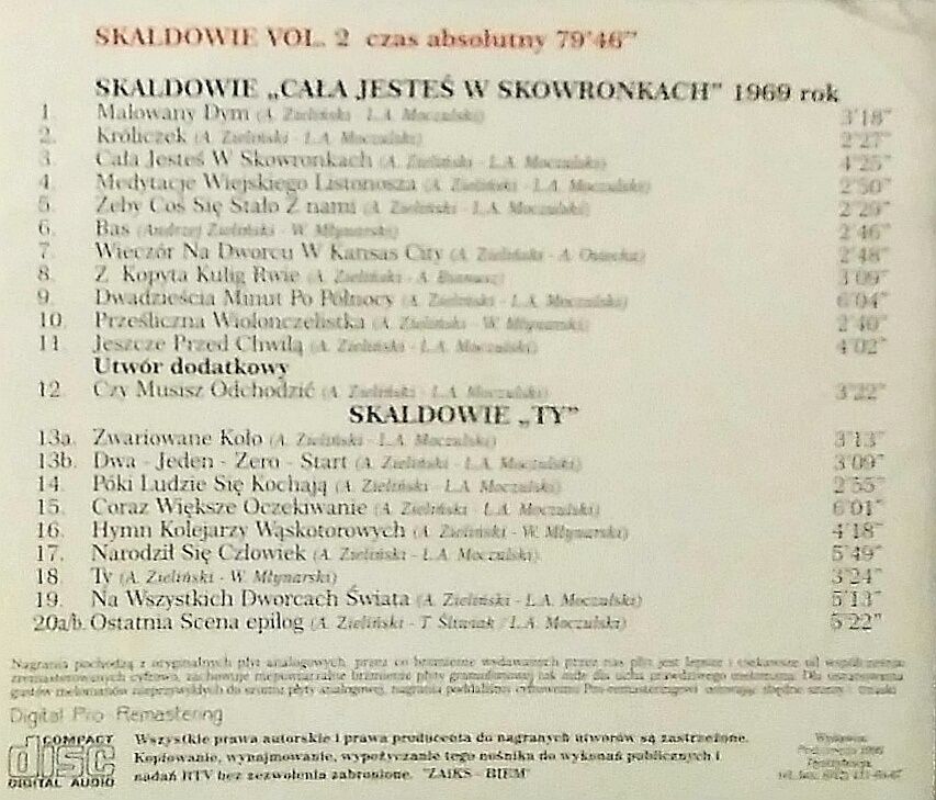 Skaldowie, Zestaw trzech płyt CD, Vol 1, Vol 2, Złote przeboje.