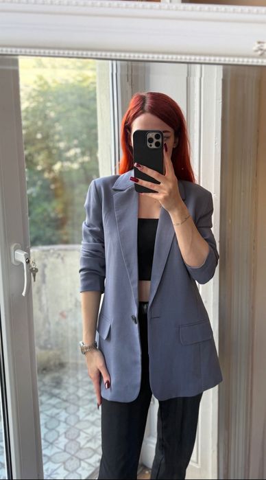 Піджак оверсайз в блакитному кольорі