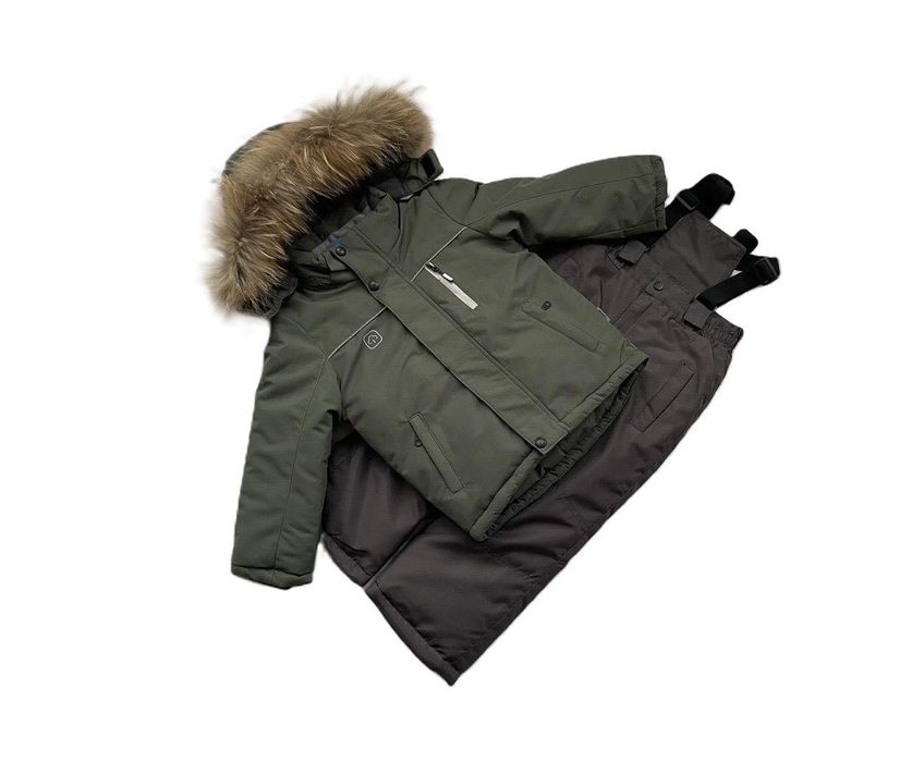 Зимовий комплект для хлопчика Lassye зелений світловідбивні вставки