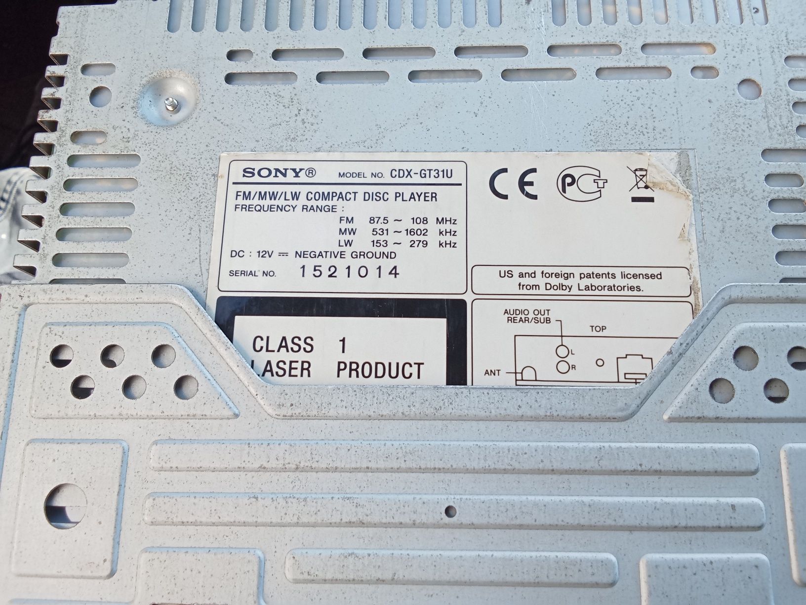 Radio Sony Xplod