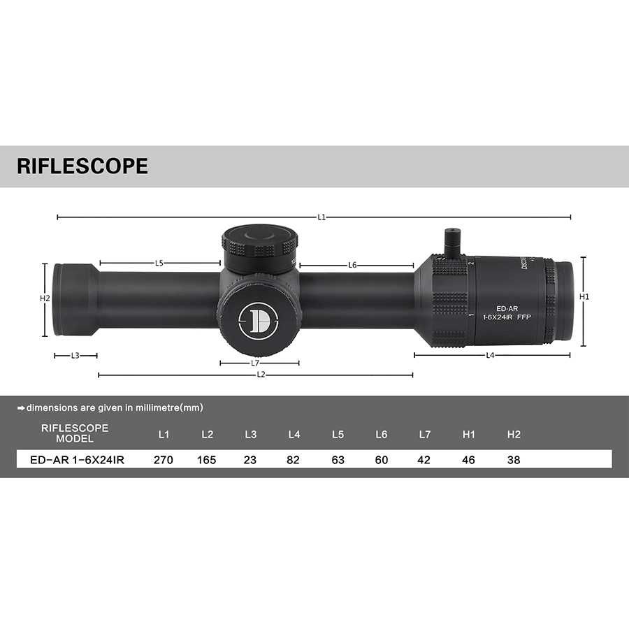 Оптический прицел Discovery ED-AR 1-6x24 FFP Загонник оптичний приціл
