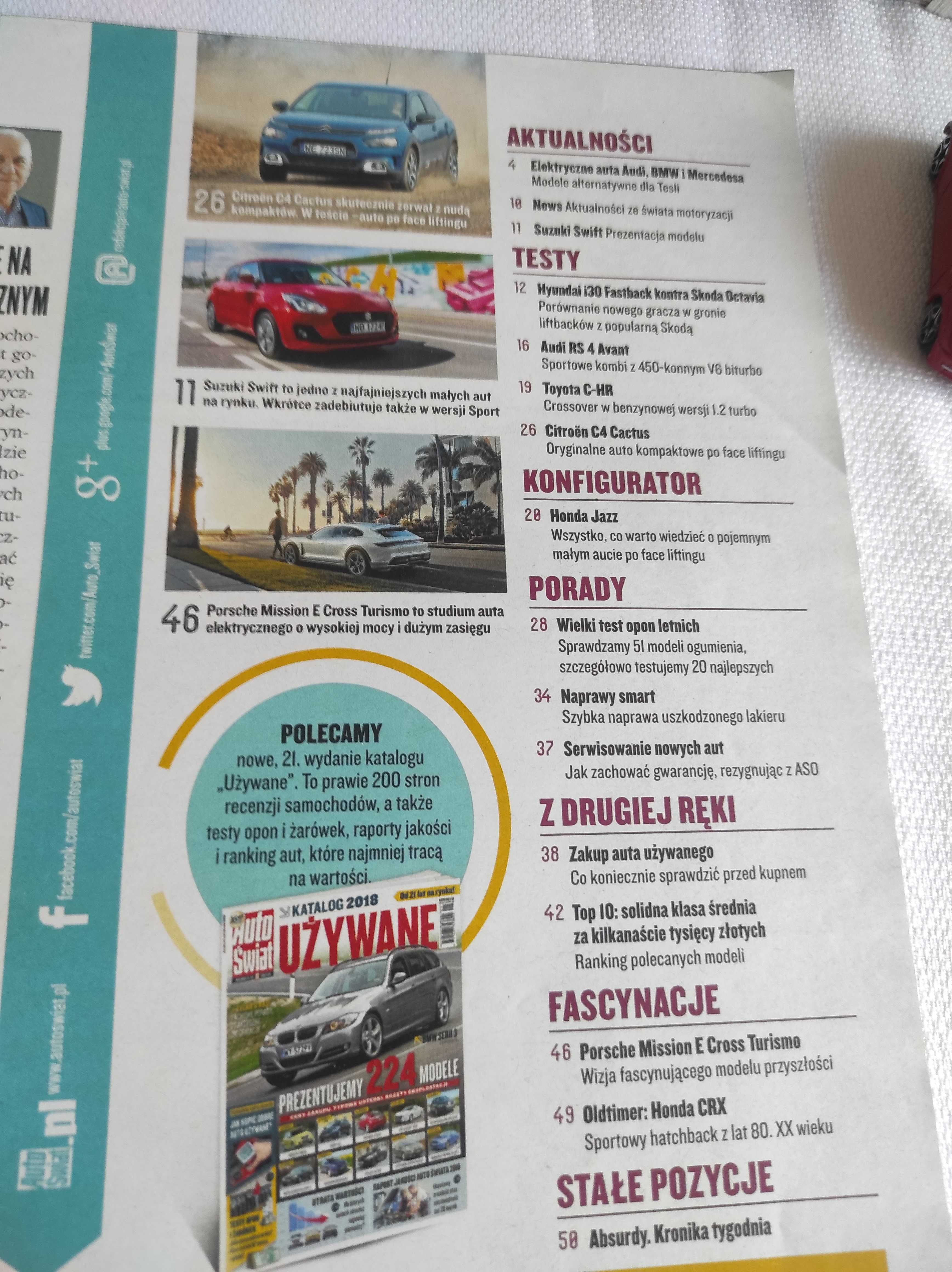 Czasopismo Auto Świat WYSZUKAJ POJAZD 12/2018 CH-R RS4 C4 Cactus Jazz