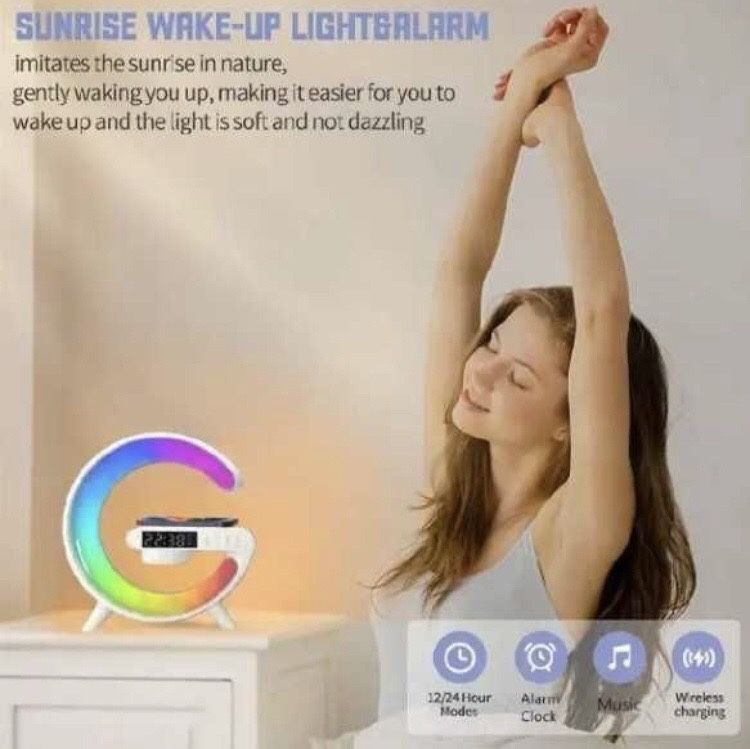 G smart Лампа - нічник із бездротовою зарядкою, будильником і колонкою