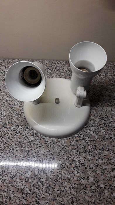 Lampka podwójna biała metalowa