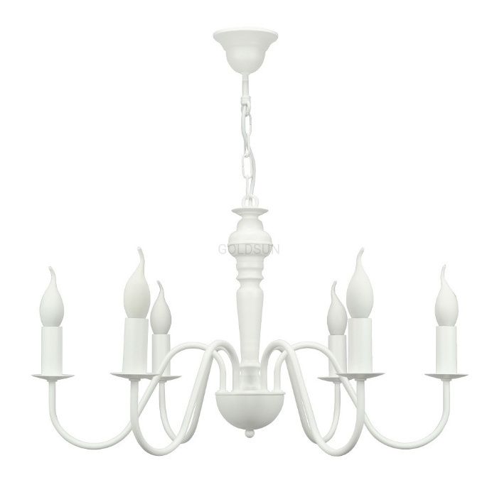 Stylowa biała lampa klasyczna , żyrandol świecznikowy - GOLDSUN 5 !