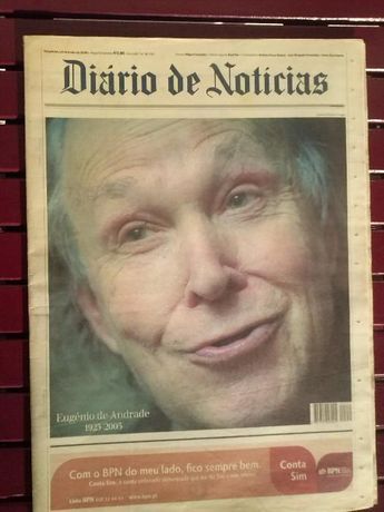 Jornal Diário de Noticias - Junho 2005 - morte de Eugénio de Andrade