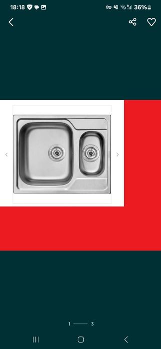 Zlew do kuchni PYRAMIS ATHENA (62x50) 1 1/2B stal