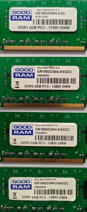 RAM DDR3 4x2 GB PC3-12800 DIMM Goodram