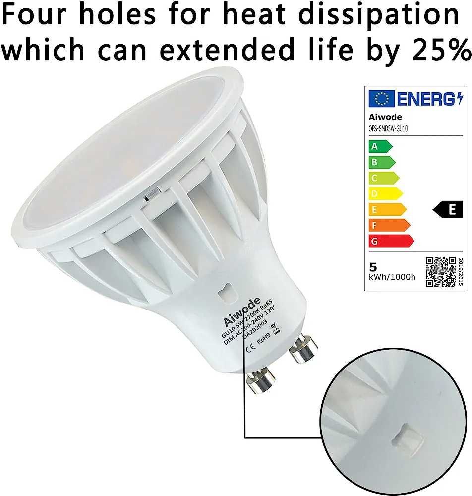 Żarówka Led GU10 5W 600lm ściemnialna 10 sztuk