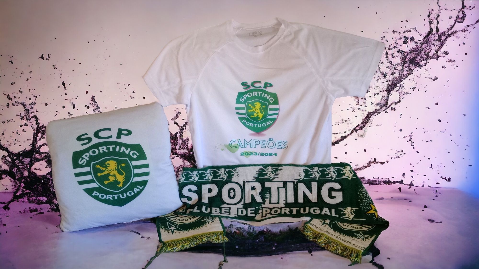 T-shirt e Almofada do Sporting