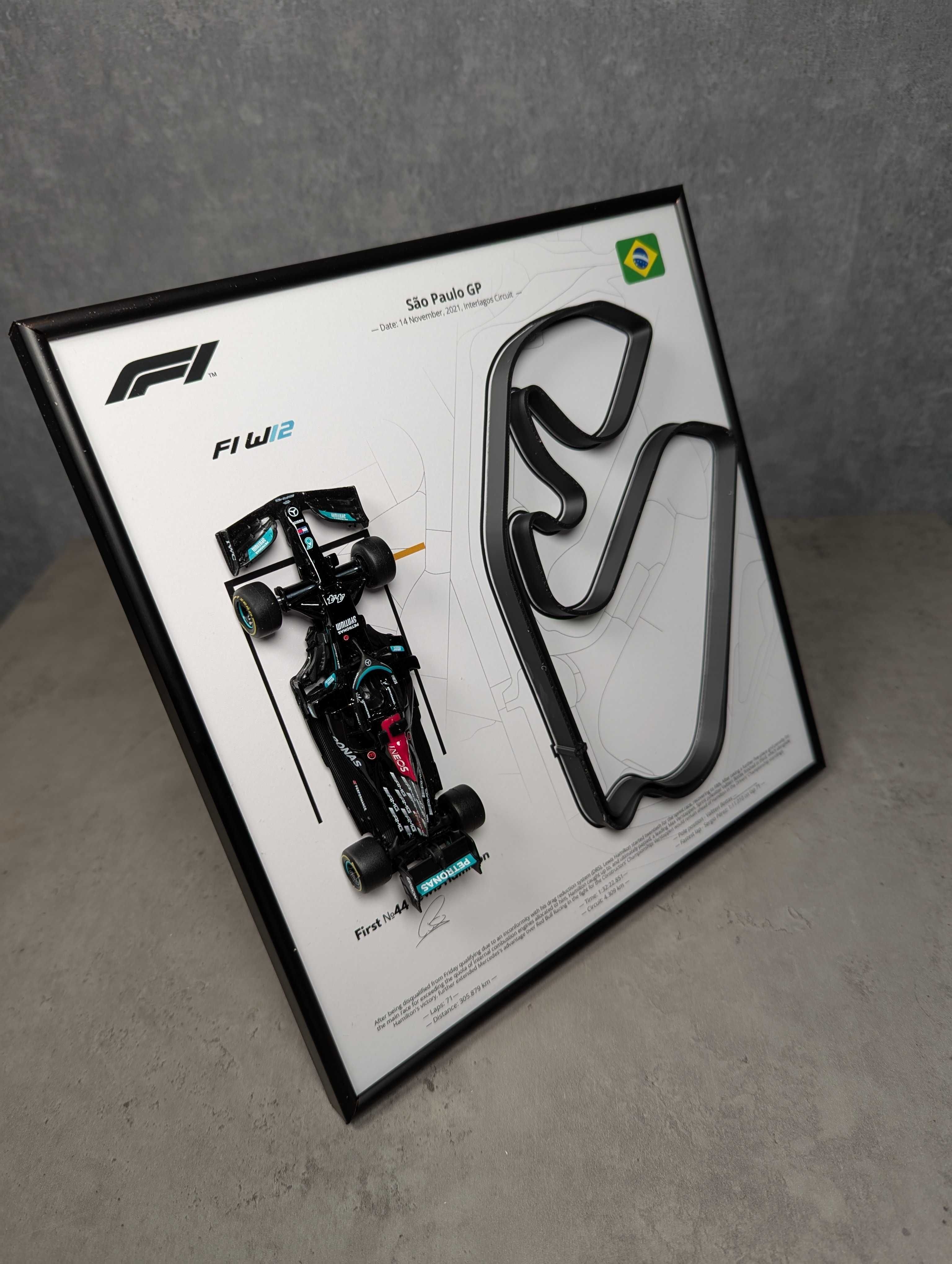 Bburago з Рамкою 2в1 з F1 W12 Mercedes 2021 #44 Lewis Hamilton