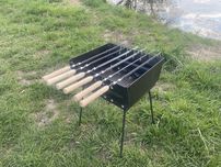 Składany mangal grill walizka na 6 szaszłyków prezent BBQ мангал