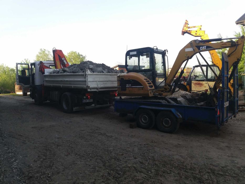 Usługi koparką, wywrotką i równiarką - wykopy fundamentów