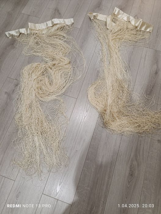 Firanki makarony sznurkowe beżowe