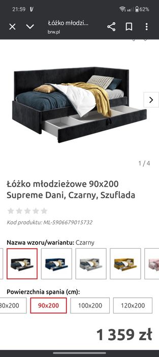 Łóżko młodzieżowe 90x200