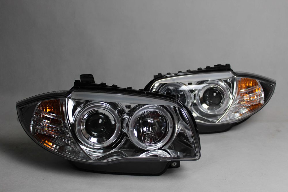 Lampy przednie przód BMW 1 E87 E81 04-11 LED RINGI TUNING CHROM NOWE