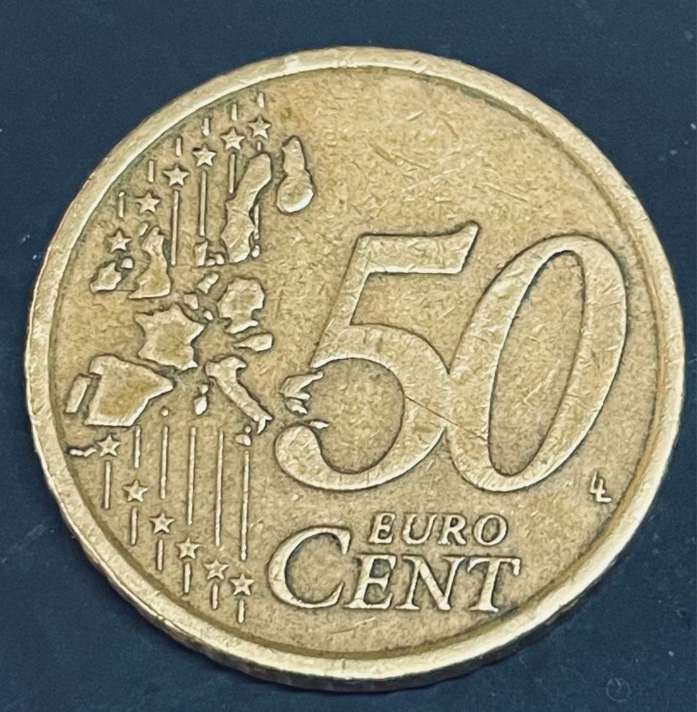 2 Moedas 50 Cêntimos de Itália 2002 - R