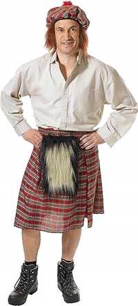 Męskie przebranie tradycyjna szkocka spódnica w kratę dla mężczyzn.