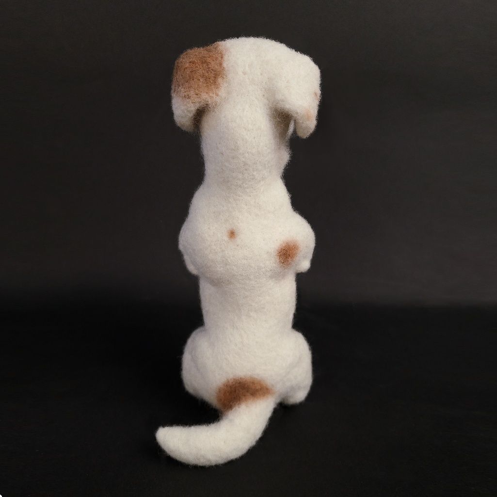 Собака валяна іграшка Джек Рассел ручної роботи