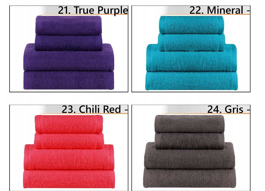 ZESTAW RĘCZNIKÓW Komplet Ręczniki Kąpielowe Bawełniane *Kolory* (-20%)