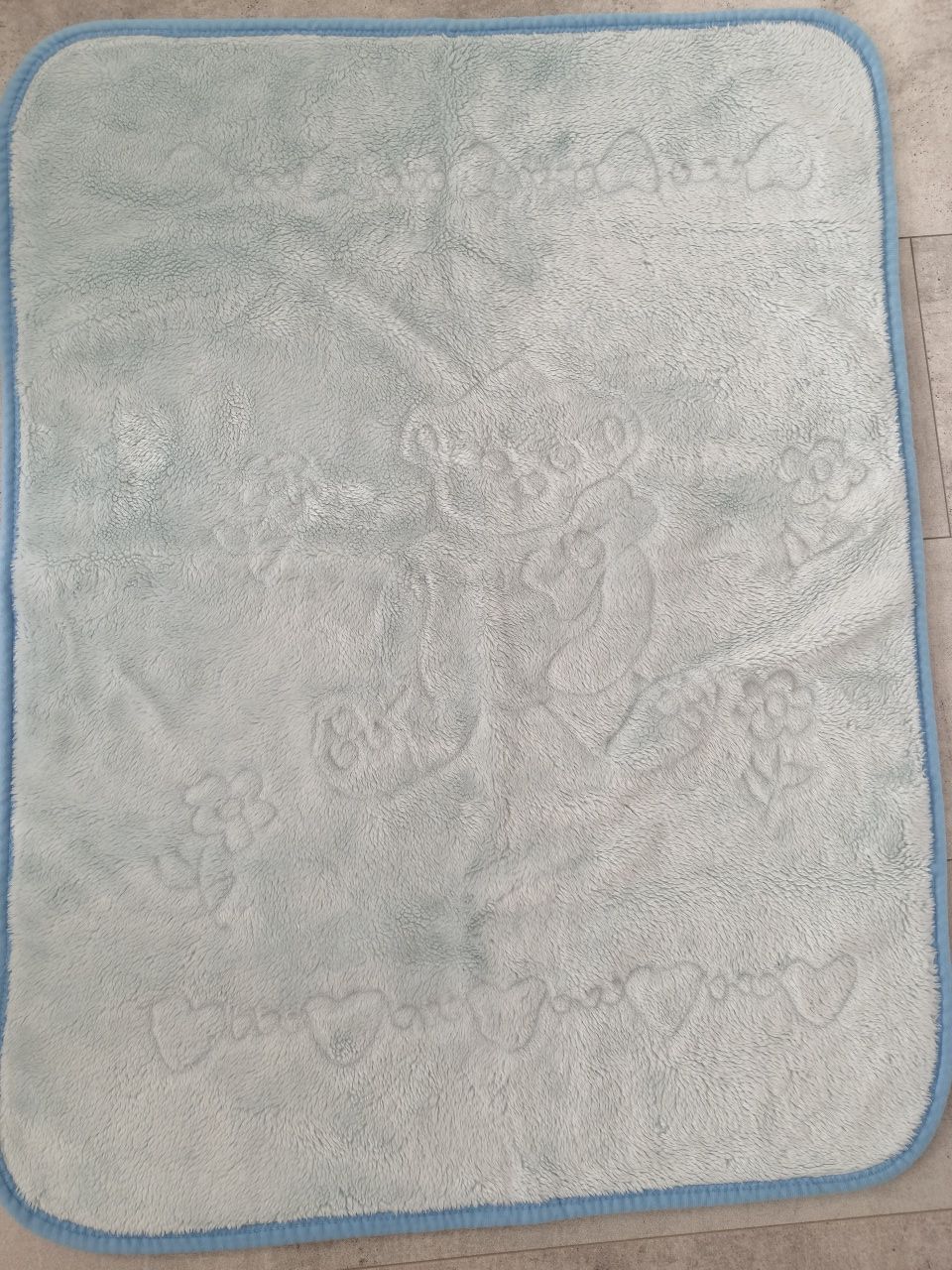 Koc z Misiem niebieski 80x160