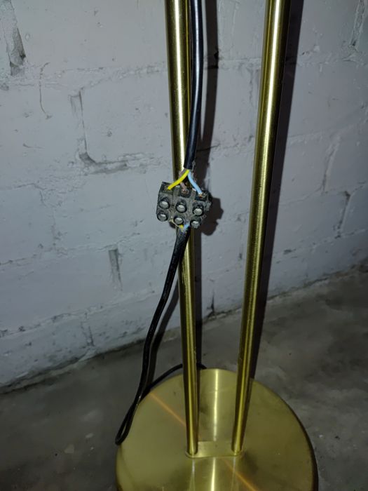 Lampa stojąca,  podłogowa złota