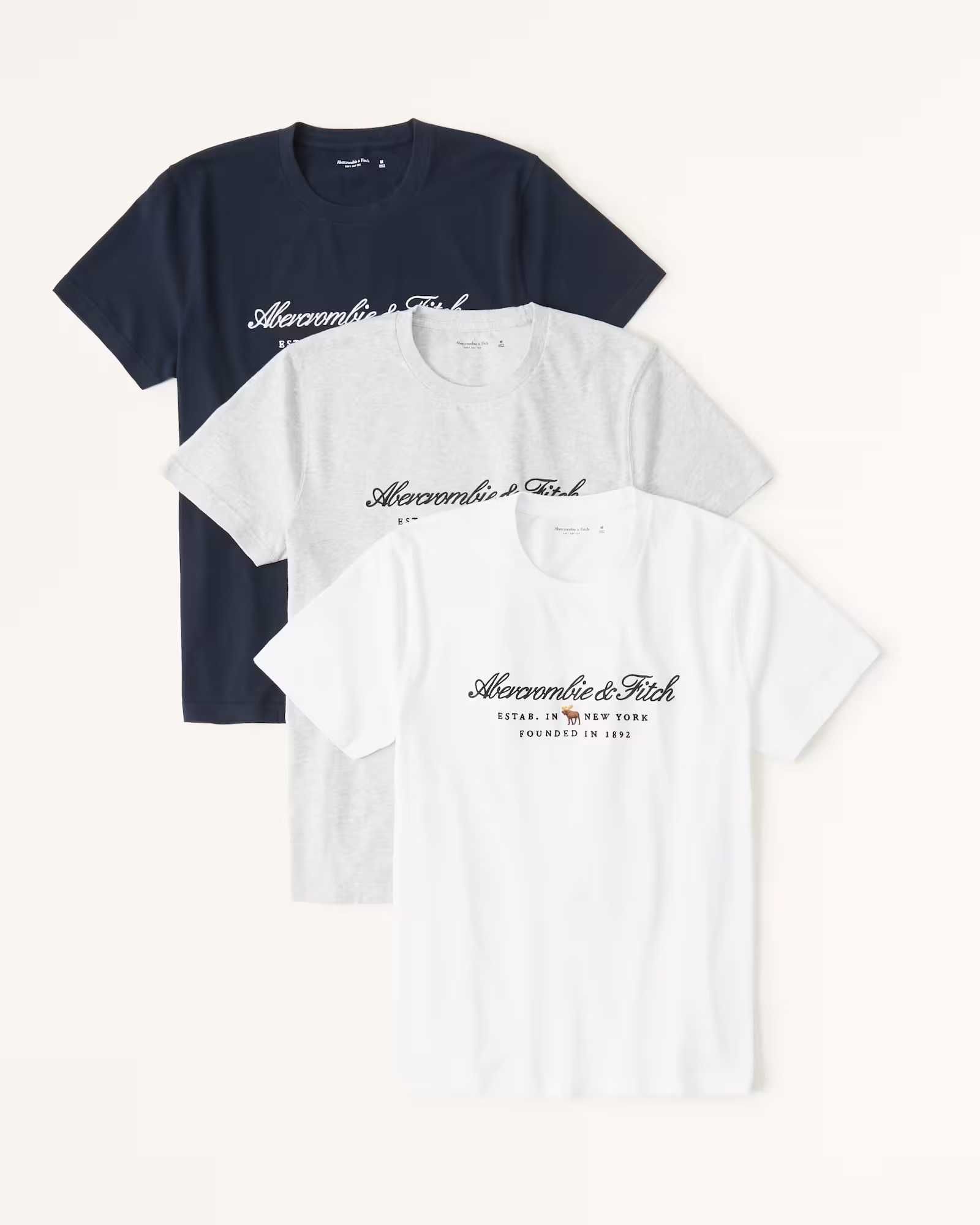 Набор из 3-х футболок Abercrombie & Fitch с логотипом L, XL, XXL