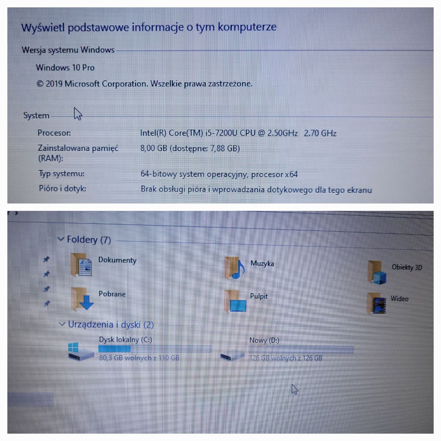 Dell 5580 i5-7200U CPU
