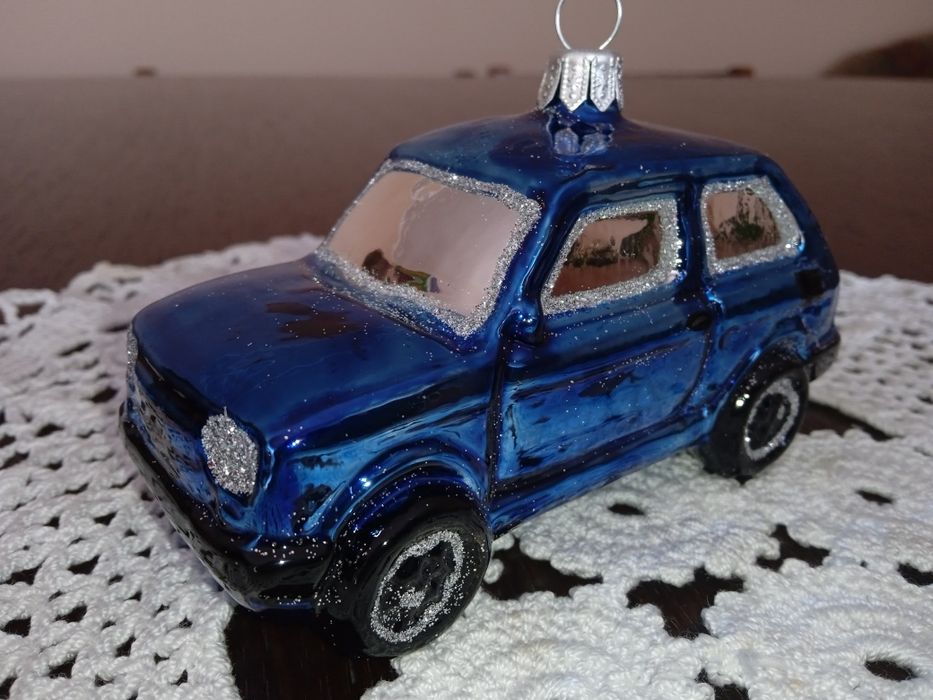 Bombka szklana Fiat 126p maluch niebieski