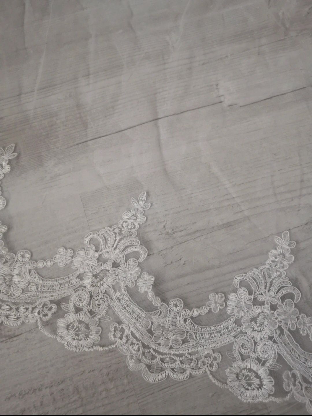 Welon katedralny 3 m koronka ivory