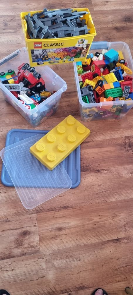 Zestaw klocków Dla Dzieci KIocki Lego Duplo 10kg + Pojemniki + Tory +